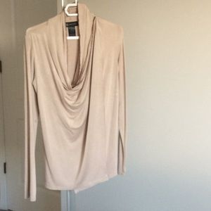 Beige top with beaded edge